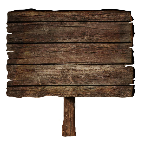 空白的深棕色木制标志在白色的背景图片下载