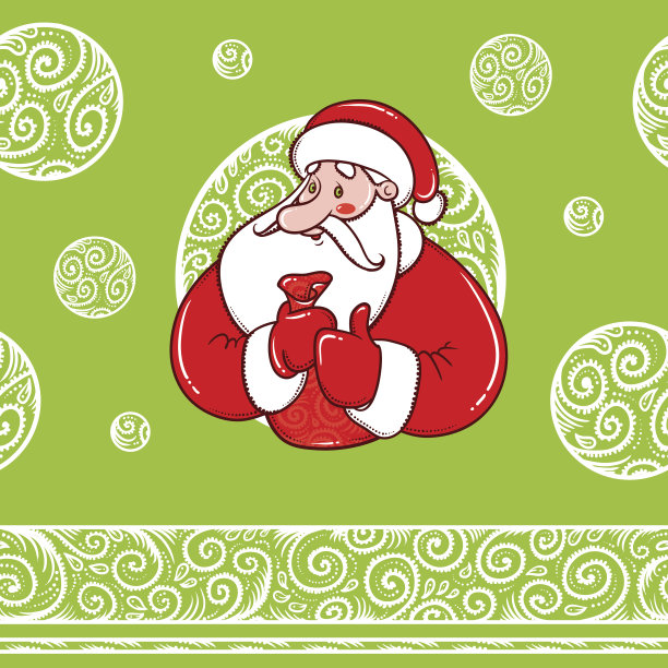 圣诞老人带着礼物和图案图片下载