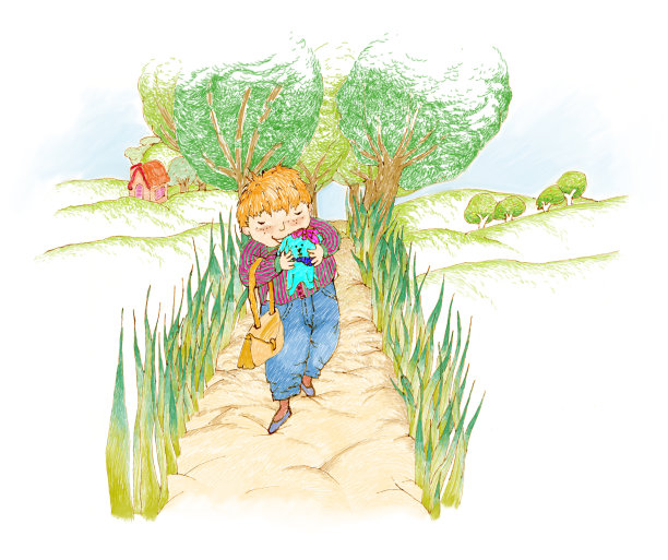 狗醒着的男孩图片下载