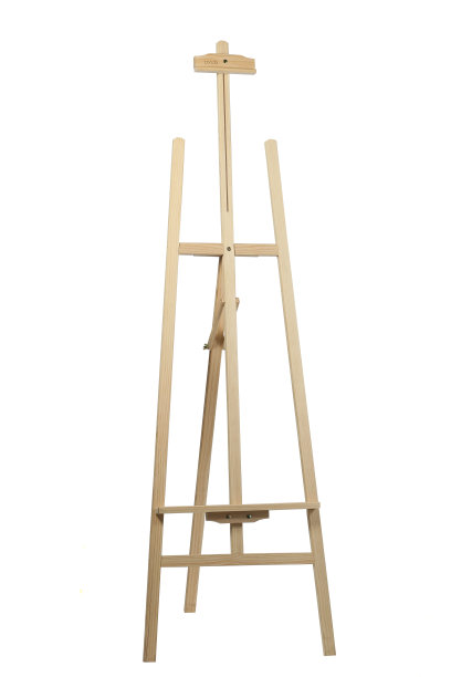 白色背景的木制画架图片下载
