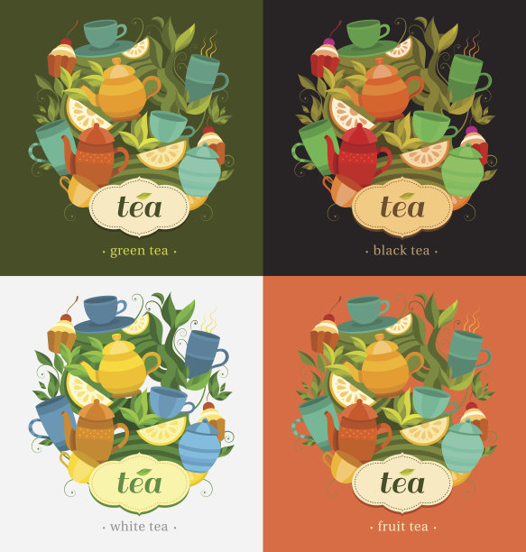 茶叶标签设计。图片下载