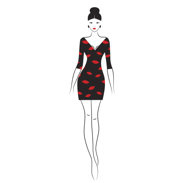 时装模特草图。图片下载