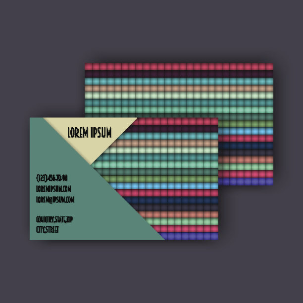 名片模板与3D纸彩色线条图片下载