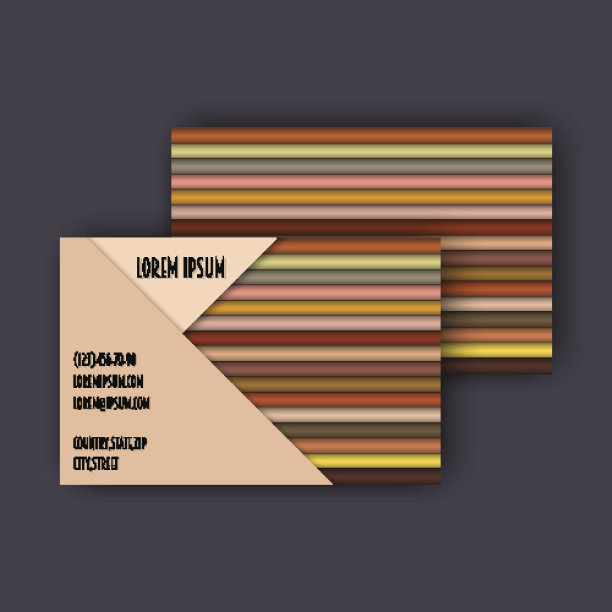 名片模板与3D纸彩色线条图片下载