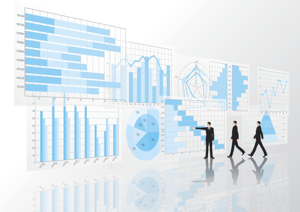 图表，图表和商人。商业形象。图片下载