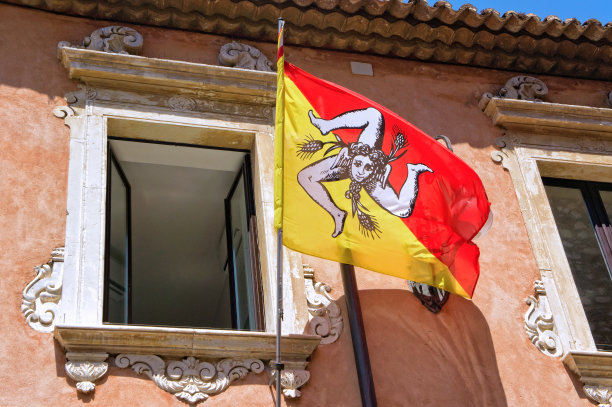 西西里国旗上的建筑图片下载