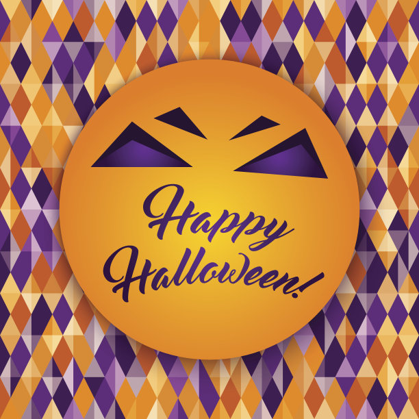 万圣节图案贺卡，怪物脸图片下载