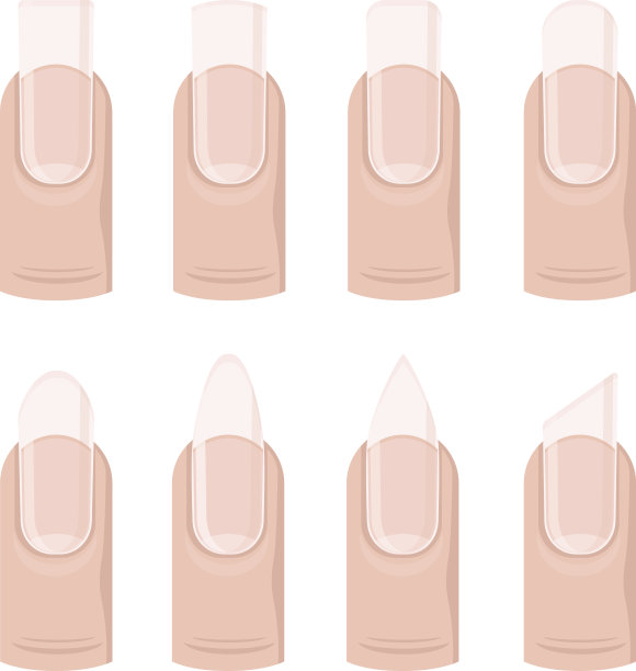 矢量套不同指甲形状，美甲风格图片下载