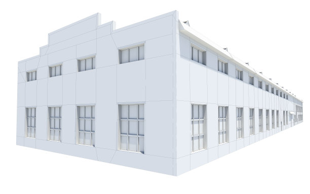 机库建筑。白色线框图片下载