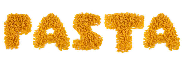 由意大利面制成的单词。图片下载