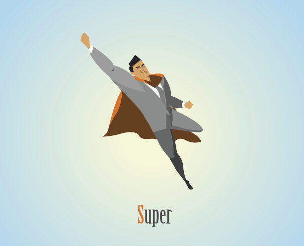 矢量插图的商人超级英雄的性格图片下载