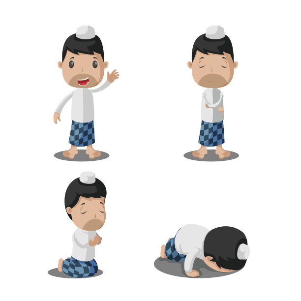 穆斯林男子文化人物矢量素材图片下载
