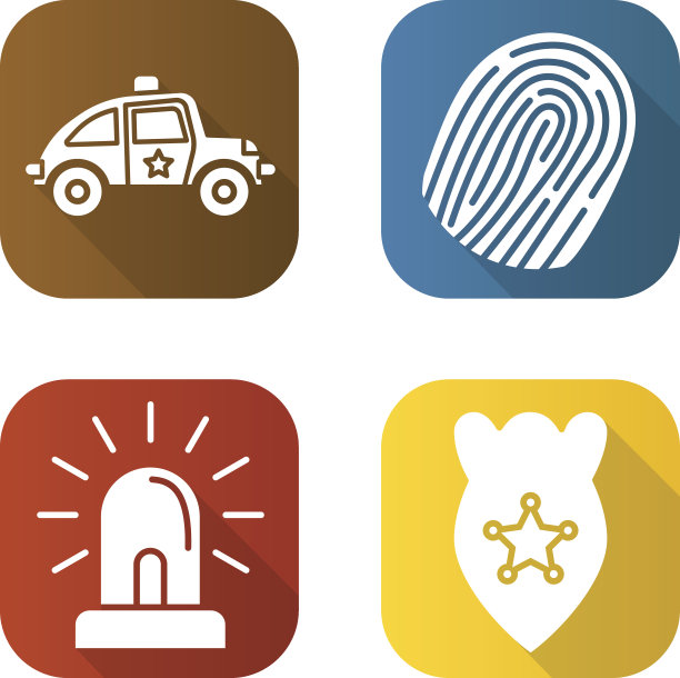 警平长影图标集。图片下载