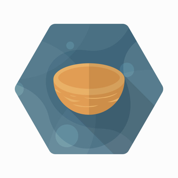 厨房用具木碗扁平图标图片下载