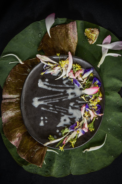 混合食用的花沙拉。图片下载