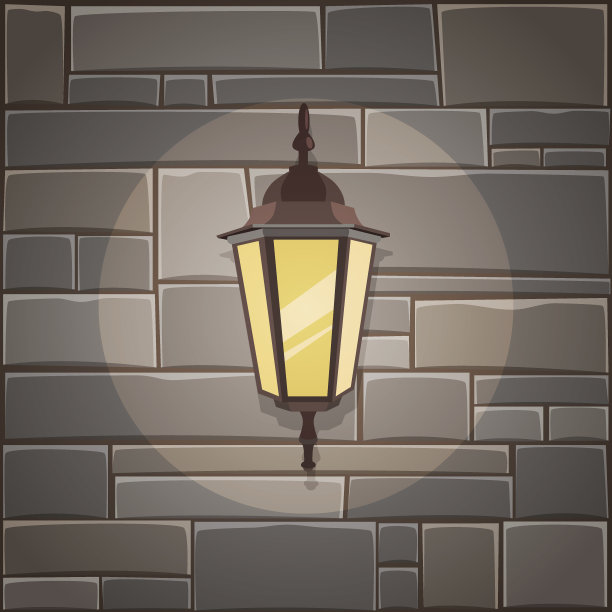 《石墙上的灯笼》图片下载