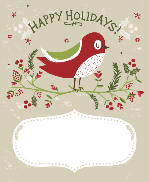 节日快乐鸟卡图片下载