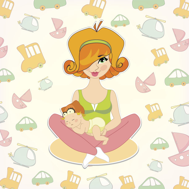 矢量插图儿童玩具。母亲节，母亲和sl图片下载