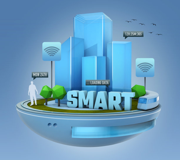 未来的智能城市无线连接图片下载