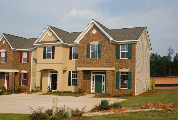 砖和灰泥的联排别墅图片下载