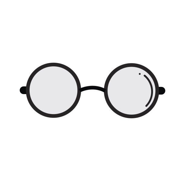 简单的眼镜图标向量图片下载