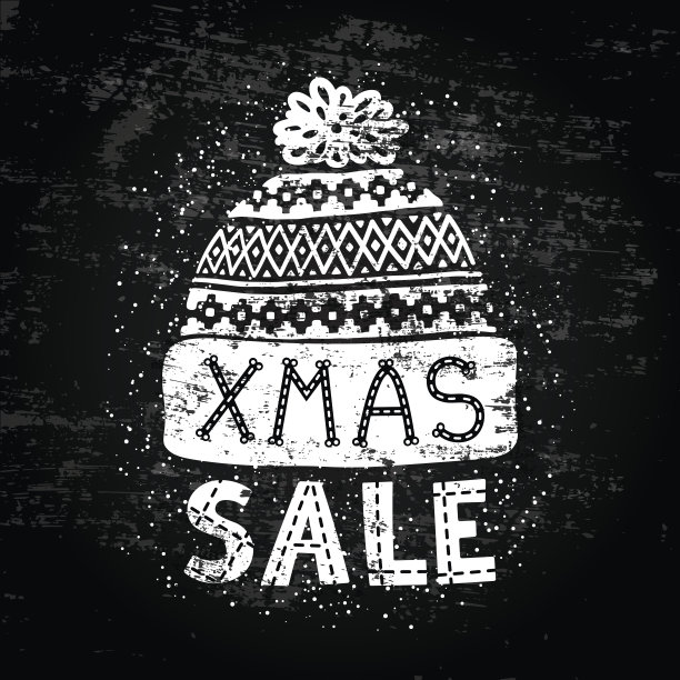 冬季特别横幅或标签与针织羊毛帽图片下载