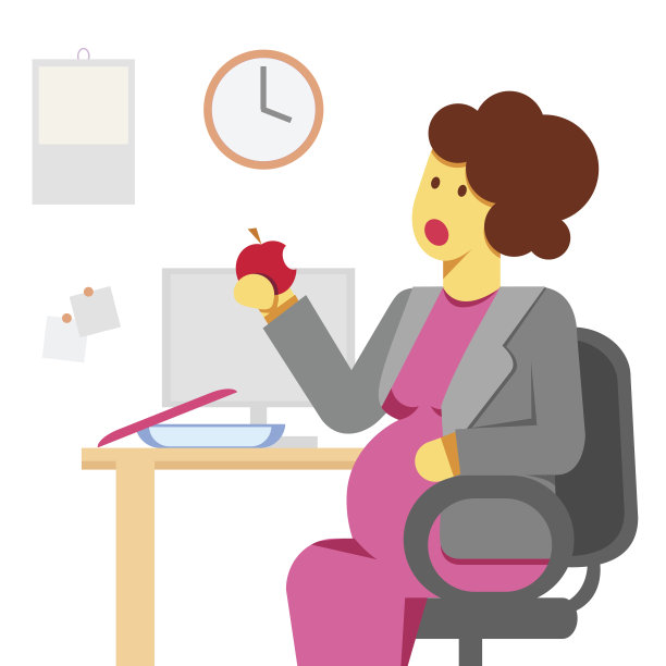 孕妇在办公室吃饭图片下载