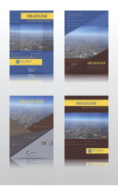 优雅的布局模板在A4大小的封面设计图片下载