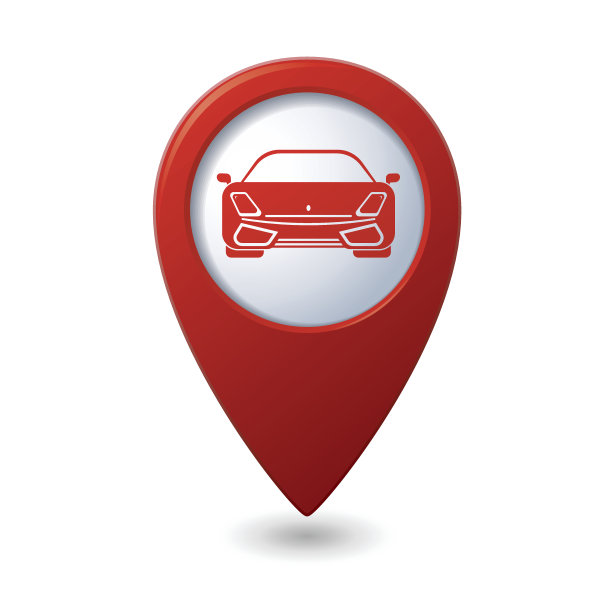 地图指针与汽车图标图片下载