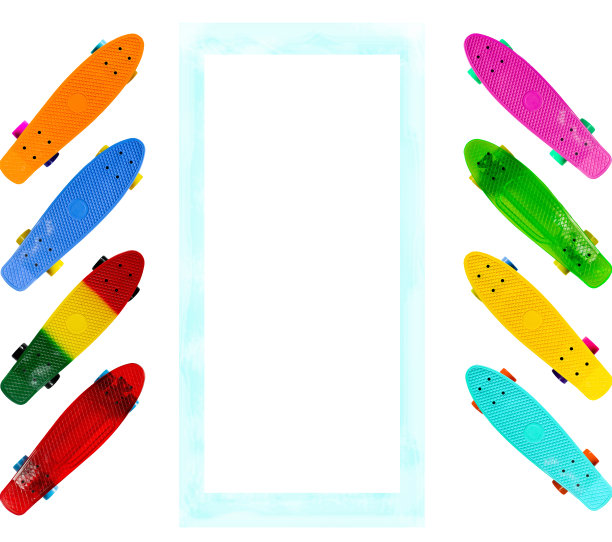 背景与彩色滑板图片下载