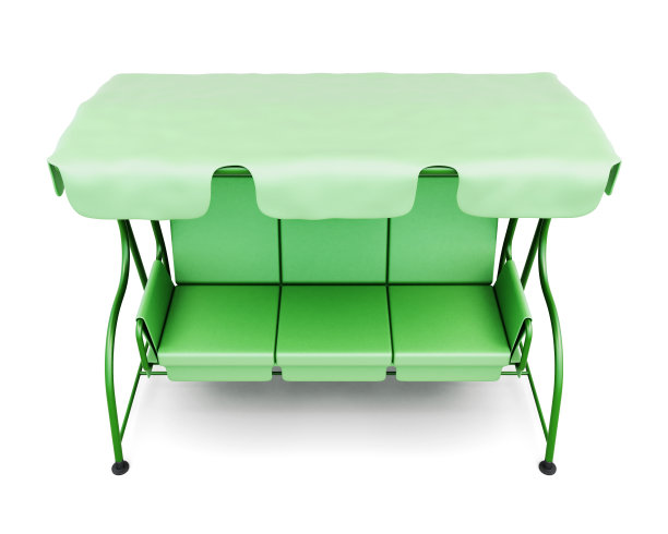 顶视图花园秋千与天篷孤立在一个白色图片下载