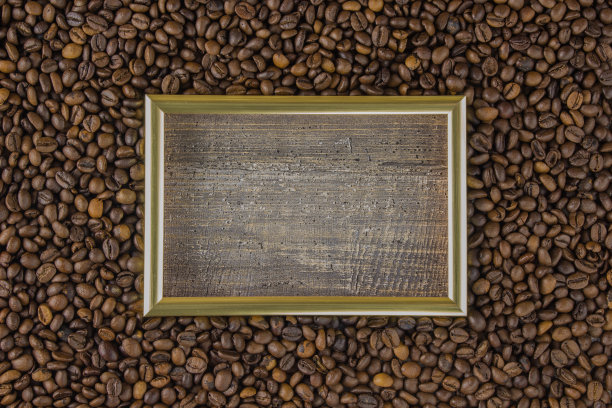 框咖啡豆与图片美丽的背景从侧面观看图片下载