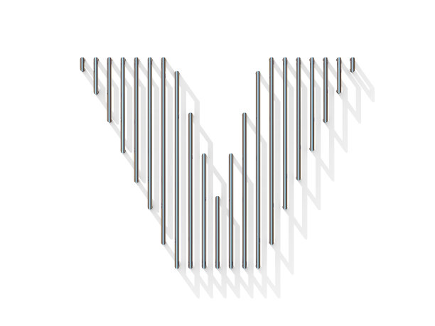 银色，钢丝字体。字母V图片下载