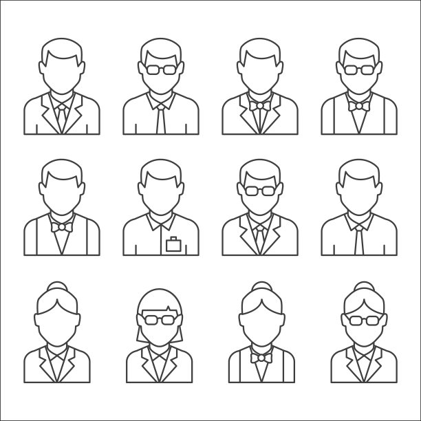 用户配置文件图标集。人轮廓图片下载