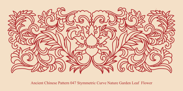 中国古代图案_047 stymetric Curve Nature Garden Leaf图片下载