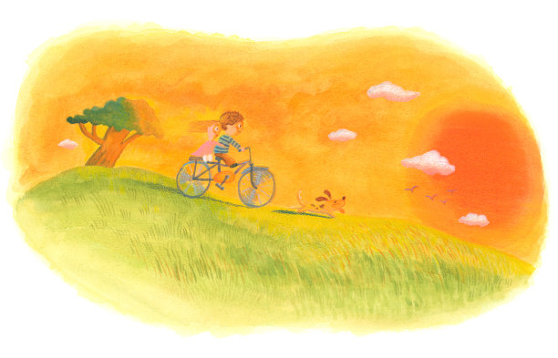 孩子们在草地上玩耍图片下载