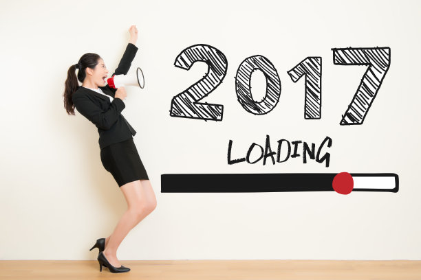 商界女性用响亮的扩音器高喊着2017图片下载