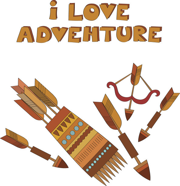 我喜欢冒险矢量插图图片下载