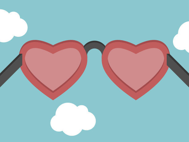 粉色心形眼镜图片下载