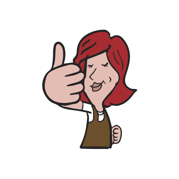 资深女性拇指向上卡通图片下载