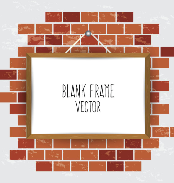 砖墙上的框架图片下载