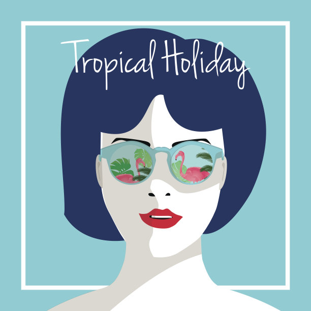 热带假日矢量插图。图片下载