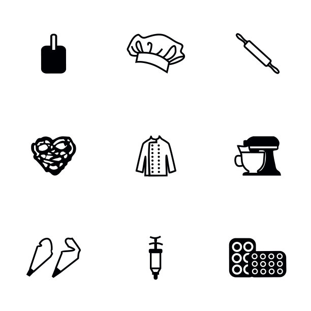 向量面包房图标集图片下载