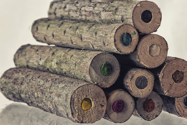 大的天然彩色铅笔的末端图片下载