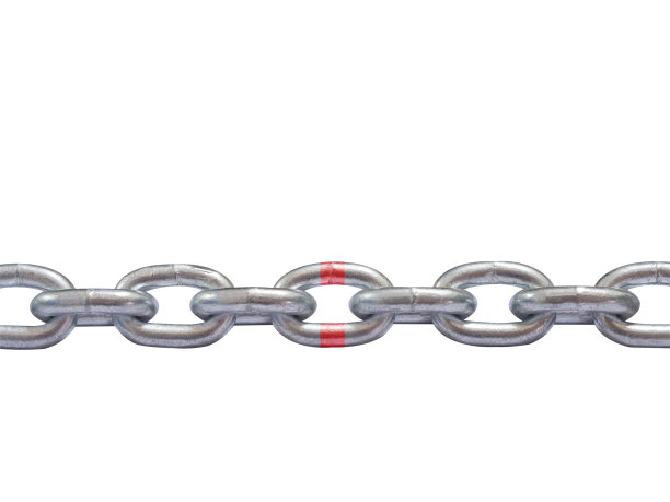 金属链孤立在白色背景上。图片下载