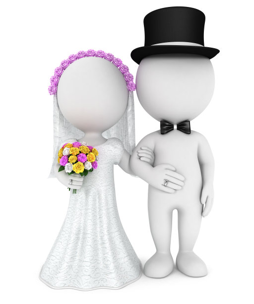 3d白人刚刚结婚图片下载