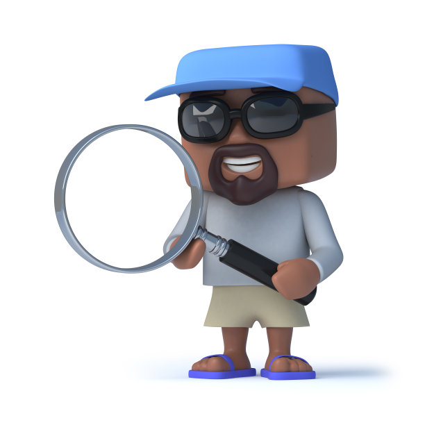 3d水手老兄使用放大镜图片下载