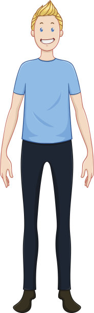 金发快乐男人站在前面图片下载