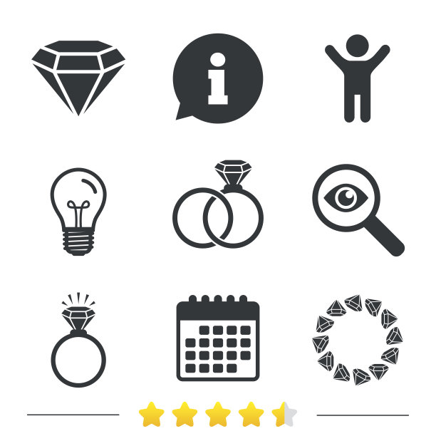 五环图标。钻石标志的珠宝。图片下载