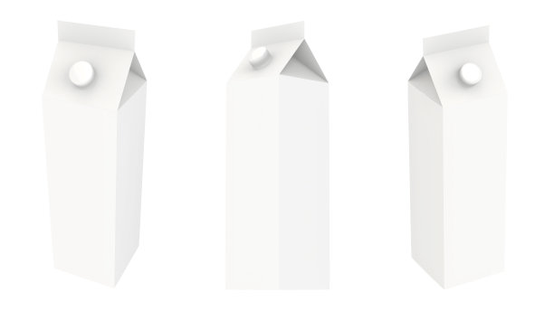 果汁或乳制品的白色纸箱包装模板图片下载